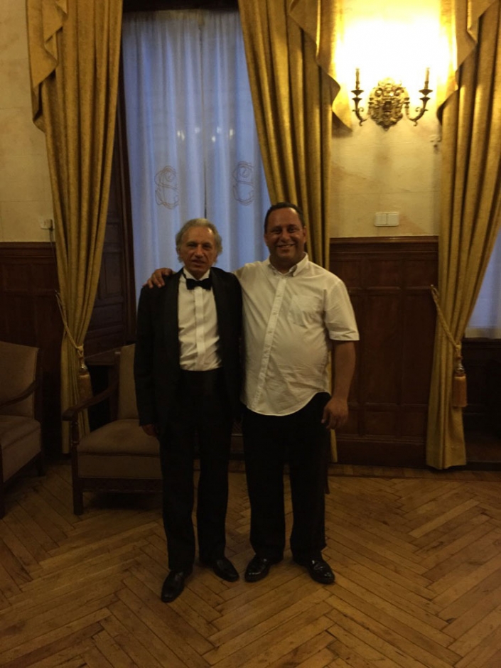 Con el maestro Alexander Osokin, Durante la celebración del XII Curso Diego Pisador, en Salamanca.